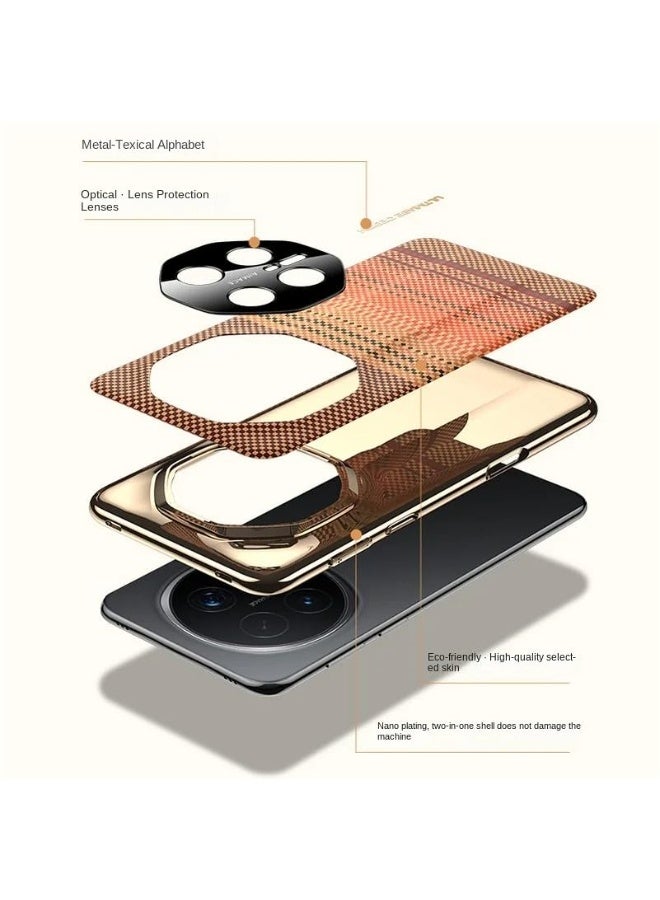 general Carbon Fiber Case Compatible with Honor Magic 8 Pro, 3D Color Carved Plain Leather Shell, Ultra-thin Matte Anti Shock and Anti Fall Flip Cover for Honor Magic 8 Pro - Image 5