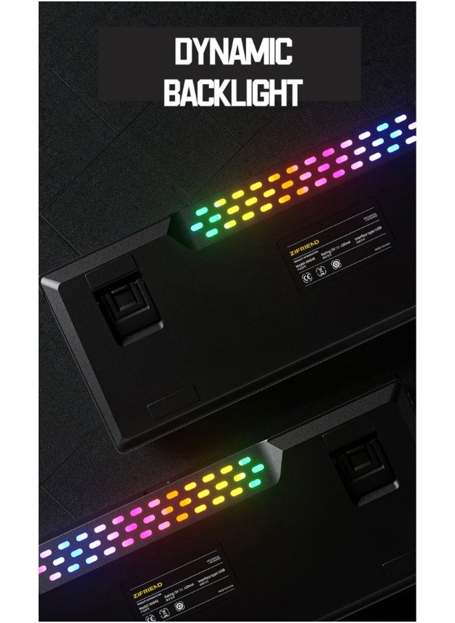 زيجفريند - كيبورد قيمينق ميكانيكي سريع الأستجابة بإضاءة خلفية RGB، اتصال سلكي قابل للفصل نوع C، لأجهزة الكمبيوتر ، لون ااسود & ابيض - Image 1