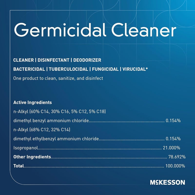 McKesson Surface Disinfectant Cleaner, 24 oz. Pump Spray - Alcohol-Based Germicidal Solution for Hospitals, Medical, Surgical Use - Fast-Acting, Non-Sterile, Ready-to-Use, 1 Count, 1 Pack - Image 1