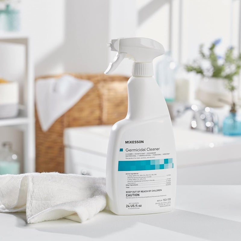McKesson Surface Disinfectant Cleaner, 24 oz. Pump Spray - Alcohol-Based Germicidal Solution for Hospitals, Medical, Surgical Use - Fast-Acting, Non-Sterile, Ready-to-Use, 1 Count, 1 Pack - Image 4