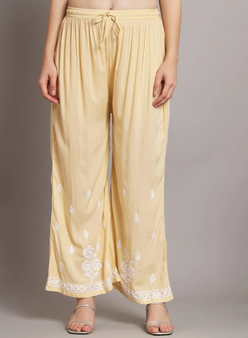 Alaya Hand embroidered chikan modal straight kurta palazzos AL3668