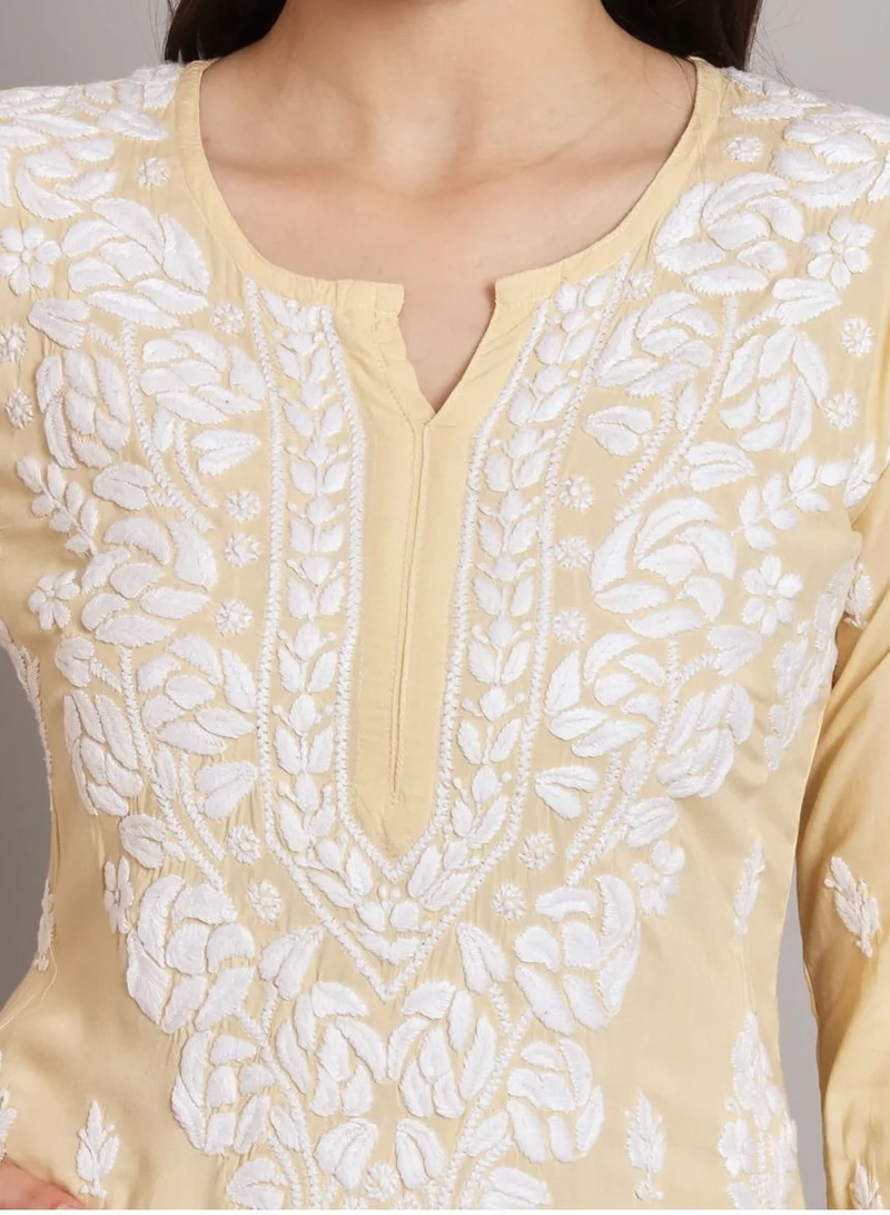 Alaya Hand embroidered chikan modal straight kurta palazzos AL3668