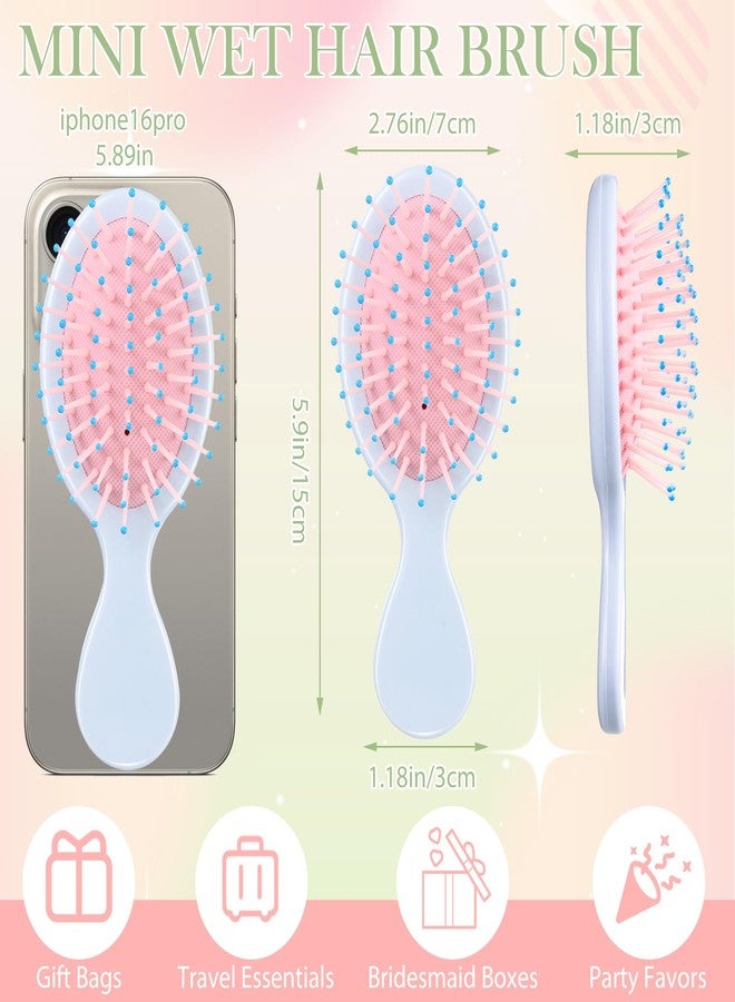 Meanplan 120 Pcs Mini Wet Hair Brush Bulk Multicolor Detangling Travel Hairbrush for Women Kids Soft Bristles for Wet or Dry Hair, Combs for Vacation, Bridesmaid Gifts, Classroom Rewards, Party Favor - Image 2
