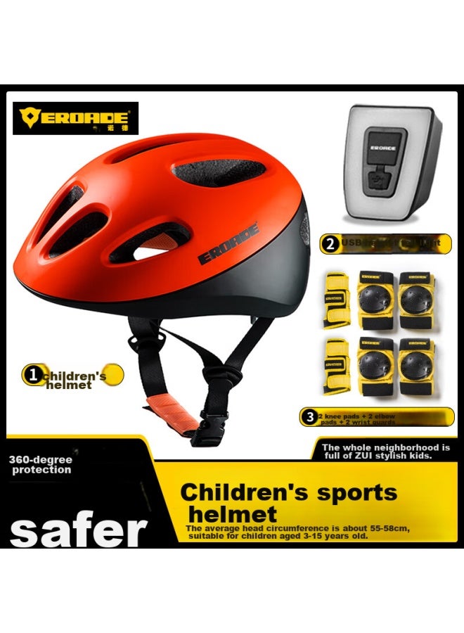Eroade Bicycle Helmet, Children's Cycling Protective Gear, Knee Pads, Thickened Set, Breathable, For Roller Skating, Balance Bike, Anti-fall Equipment - Image 1