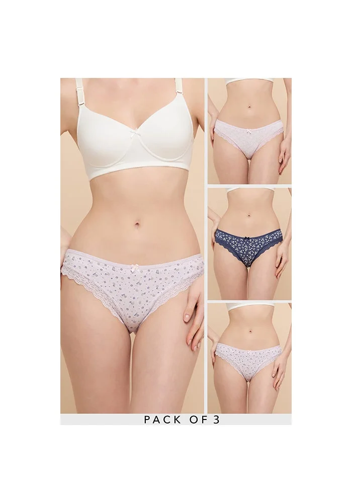 أر أند بي 3 Pack Printed Brazilian Briefs