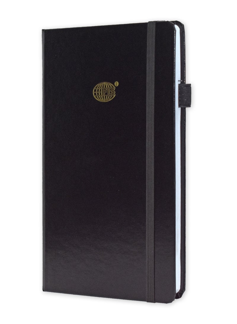 FIS FIS Budget Planner with Elastic Pen Loop, Vinyl, Size A5, White Paper, 100 GSM, 128 Pages, Hard Cover, Round Corners, Colour Black - FSORA5BPLANVBK  - Image 1