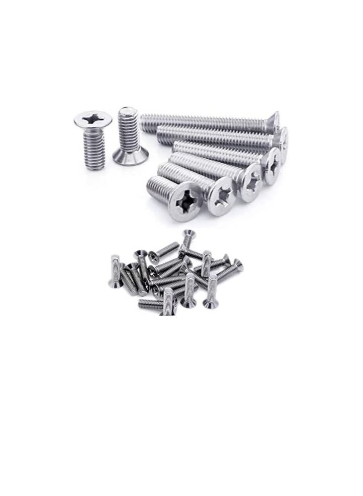 Machine Screw CSK Philip & Countersunk Head for DIY Electrical & Kitchen Furniture Pull Cabinet Door Handles Pack of 25 (M6 X 100 MM) - Image 1