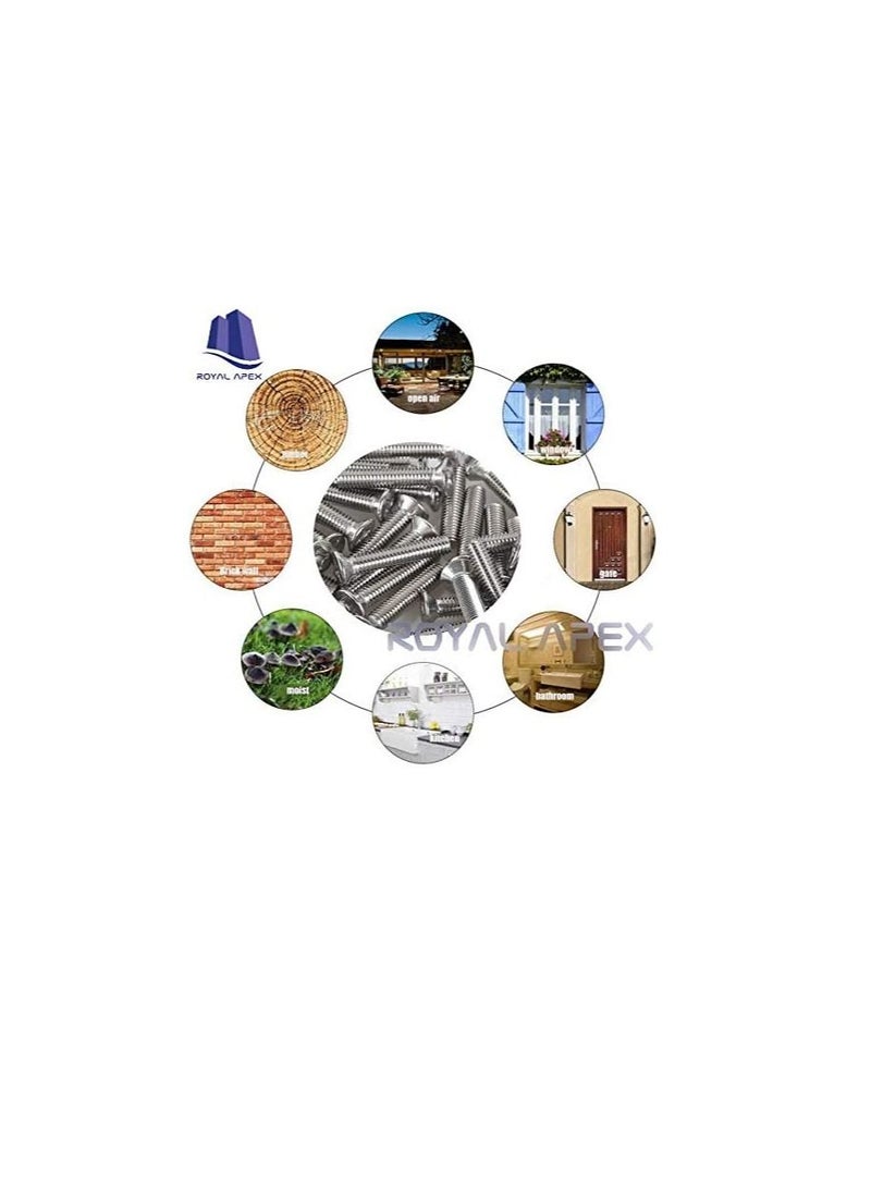 Machine Screw CSK Philip & Countersunk Head for DIY Electrical & Kitchen Furniture Pull Cabinet Door Handles Pack of 25 (M6 X 100 MM) - Image 3