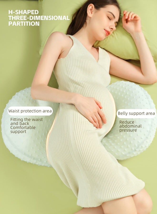سوفت تاتش وسادة الأمومة، وسادة الحمل، وسادة جانبية قابلة للتعديل، دعم الخصر، وسادة النوم الجانبية، وسادة دعم الظهر للأمهات الحوامل، وسادة الجسم لدعم الظهر والبطن والخصر (أخضر) - Image 4