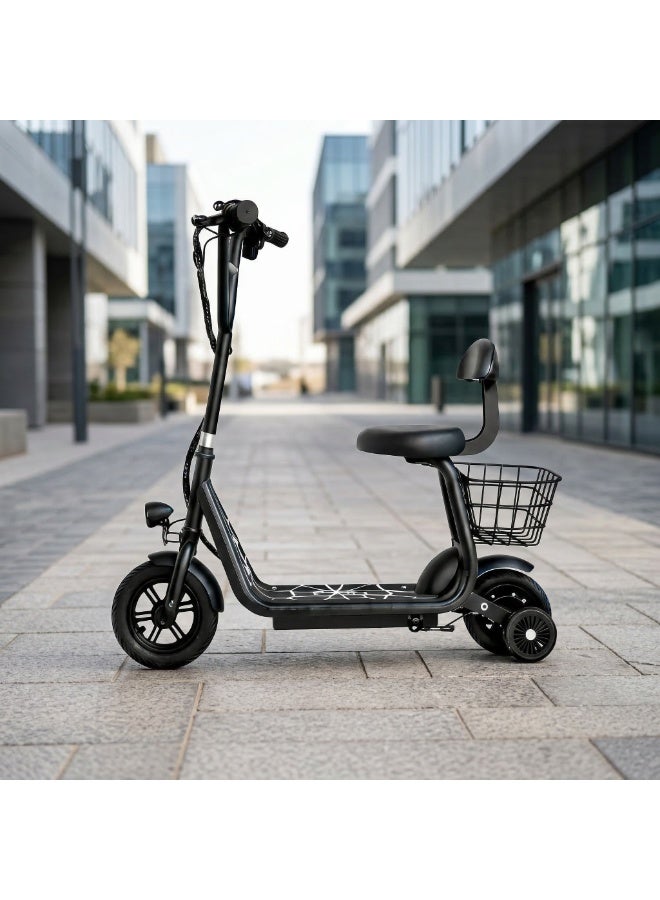 Electric Scooter for Kids with 500W Motor | 36V 4400mAh Battery | Up to 15km Range | 15km/h Top Speed | 3 Speed Modes | LED Lights | Bluetooth | Seat with Backrest & Support Wheels - Image 3