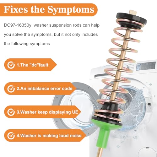 Casmer Upgrade DC97-16350Y Washer Suspension Rods(27.6), Replace DC97-16350V DC97-18610C Samsung Washer Suspension Rods, Compatible with WA54R7600AC, WA52A5500AV, WA45K7600AW, WA54R7200AW, WA54R7600AV - Image 2