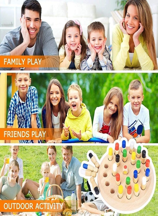Spindoo Wooden Memory Chess Color Matching Game for Kids 3–10 Years | Montessori Brain Booster Board Game | Educational Toy for Memory, Focus & Logic | Family Indoor Game | Birthday Gift - Image 4