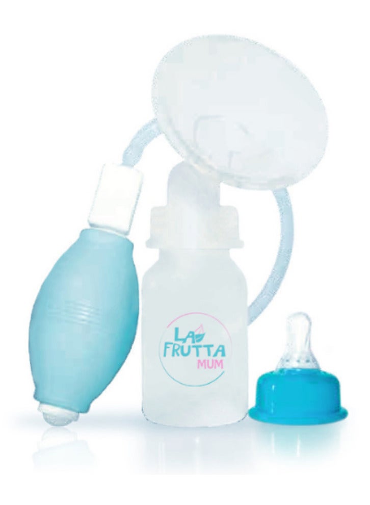 لا فروتا مضخة حليب يدوية من La Frutta MUM، ناعمة ولطيفة، يدوية، خالية من مادة BPA، زجاجة أطفال كلاسيكية سعة 150 مل، حلمة سيليكون. - Image 1