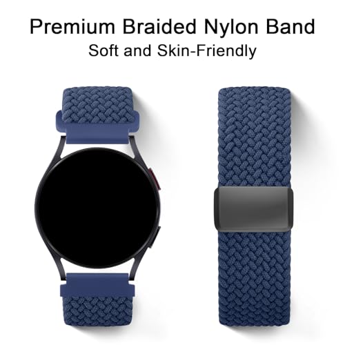 AK Magnetic Braided Strap for Amazfit Bip 6 / Bip 5 Band, Amazfit GTR 4 Bands, 22mm Soft Nylon Sport WristBand Compatible with Amazfit Bip 6 / Bip 5 / GTR 4 Women Men (Atlantic Blue) - Image 5
