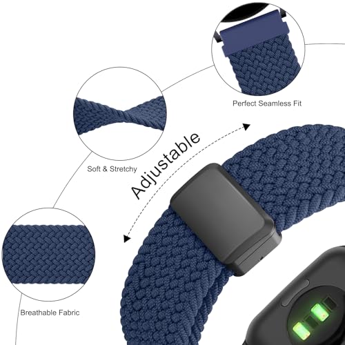 AK Magnetic Braided Strap for Amazfit Bip 6 / Bip 5 Band, Amazfit GTR 4 Bands, 22mm Soft Nylon Sport WristBand Compatible with Amazfit Bip 6 / Bip 5 / GTR 4 Women Men (Atlantic Blue) - Image 3