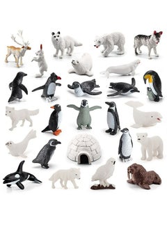 McDou Mini arctic animal figurines set 26 pcs polar animals polar animal model birthday gifts for toddlers  - Image 1