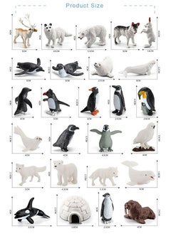 McDou Mini arctic animal figurines set 26 pcs polar animals polar animal model birthday gifts for toddlers  - Image 5