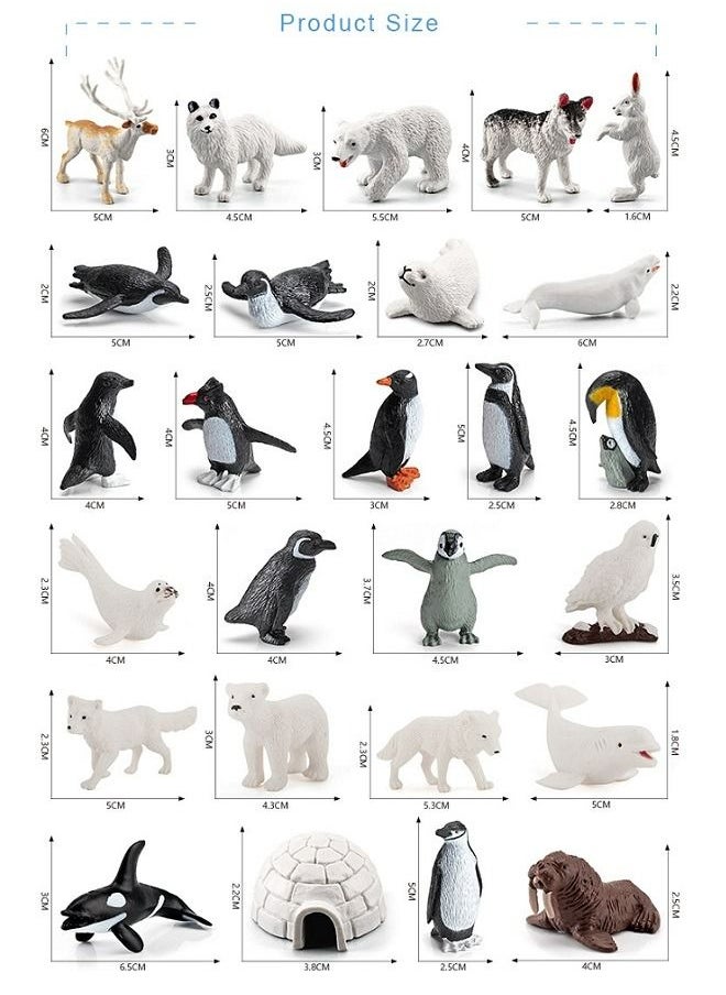 McDou Mini arctic animal figurines set 26 pcs polar animals polar animal model birthday gifts for toddlers  - Image 5
