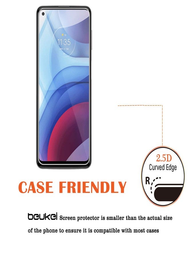 beukei (3 Pack) Compatible for Motorola Moto G Power (2021) Screen Protector Tempered Glass, Touch Sensitive,Case Friendly, 9H Hardness - Image 4