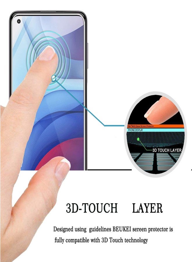beukei (3 Pack) Compatible for Motorola Moto G Power (2021) Screen Protector Tempered Glass, Touch Sensitive,Case Friendly, 9H Hardness - Image 2