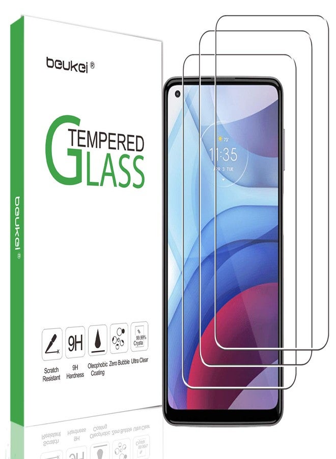 beukei (3 Pack) Compatible for Motorola Moto G Power (2021) Screen Protector Tempered Glass, Touch Sensitive,Case Friendly, 9H Hardness - Image 1
