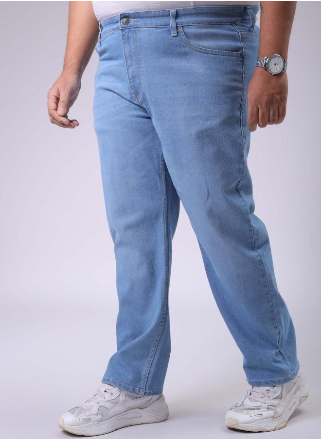 HARDSODA Men Plus Size Vintage Straight Fit Solid Mid-Rise Stretchable Jeans  - Image 3