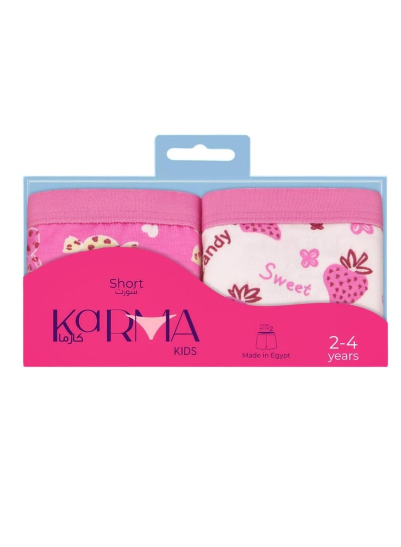 Karma Pack Of 2 Cotton Hot Short Underwear For Girls  - Image 1