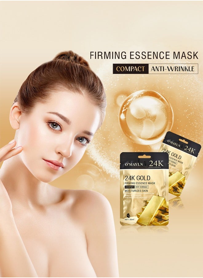 O'Mayln - Facial Mask Hydrating Sheet Mask 24K Gold Mask Collagen Face Anti-aging Hydrating Face Mask Clarifying Nourishing Firming Beauty Facial - Image 1