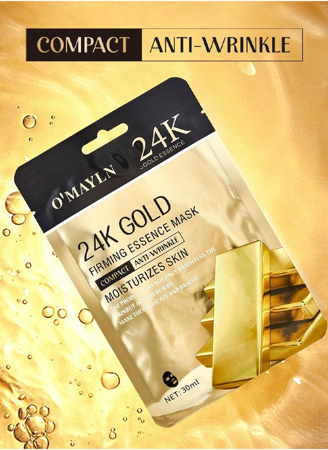 O'Mayln - Facial Mask Hydrating Sheet Mask 24K Gold Mask Collagen Face Anti-aging Hydrating Face Mask Clarifying Nourishing Firming Beauty Facial - Image 1