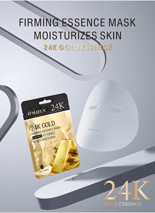 O'Mayln - Facial Mask Hydrating Sheet Mask 24K Gold Mask Collagen Face Anti-aging Hydrating Face Mask Clarifying Nourishing Firming Beauty Facial - Image 1