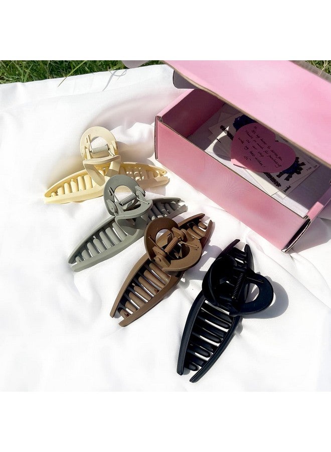 BIG BOX 4 pcs Claw Hair Clips for Women Thick Hair - Big Butterfly Claw Clips for Grils long hair Cute Jaw Clips for Curly Hair Strong Hold Durable Matte Hair Clamps - Image 5