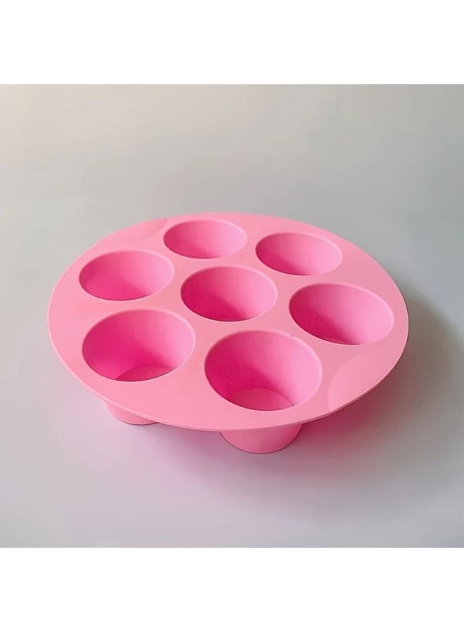 Pink Silicone Baking Mold For Air Fryer Pancake Cupcake Liners Easy Release - Image 1