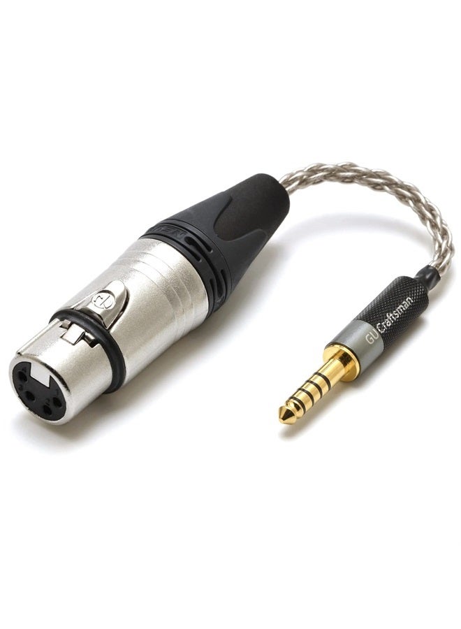 GUCraftsman 4.4mm Balanced Male to 4 Pin XLR Balanced Female Portable Headphone Adapter Cable 6N Single Crystal Silver Headphone Jack Convert Cable for Audio Players with 4.4mm Ports - Image 1