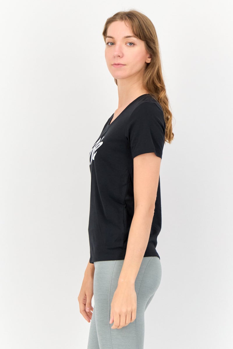 Nike Women Sportswear Fit Short Sleeve Training T Shirt, Black - Image 2