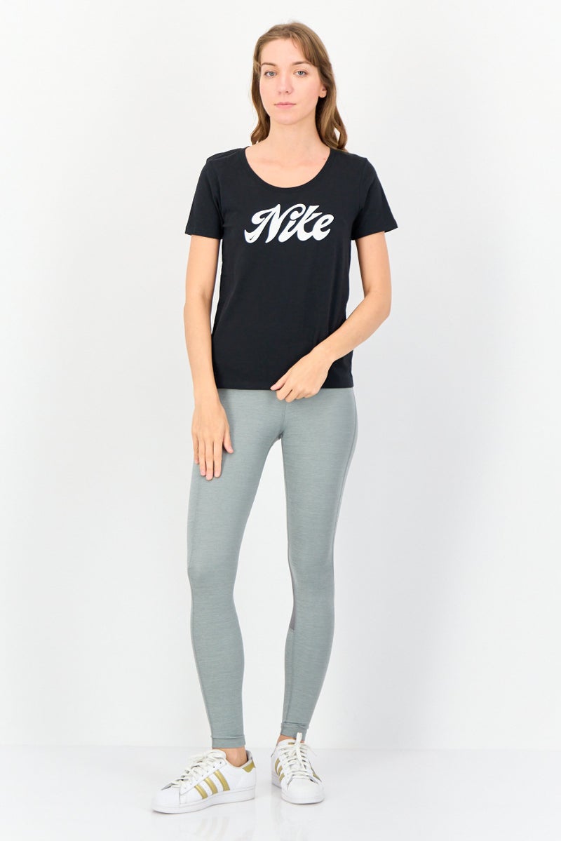 Nike Women Sportswear Fit Short Sleeve Training T Shirt, Black - Image 4