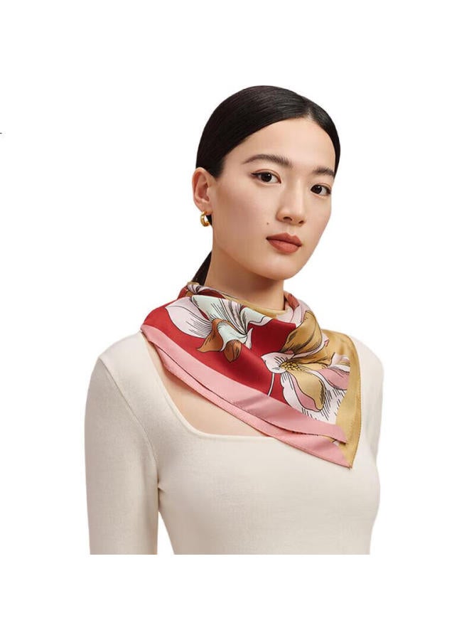 Wanshili Wensli Silk Scarf, Mulberry Silk Women'S Square Scarf, 63Cm, Birthday Gift For Mom, Silk Scarf Gift Box, Magnolia Ode - Image 3