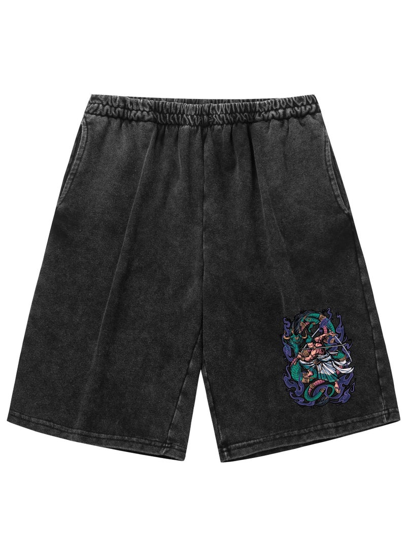KUYING - Summer One Piece Loose Print Casual Shorts - Image 1