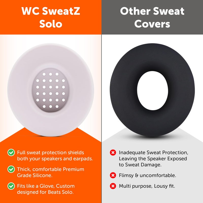 WC SweatZ Solo - Patented Earpad Sweat Covers for Beats Solo 4, Solo 3 & Solo 2, Made by Wicked Cushions | Sweatproof & Machine Washable | Cloud Pink - Image 3