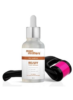 REJUV 10% Niacinamide Face Serum 30ml and Derma Roller for Men | 10% Niacinamide & 2% Kakadu Plum (Purest form of Vitamin C) | Reduce Acne Acne Scars and Dark Spot