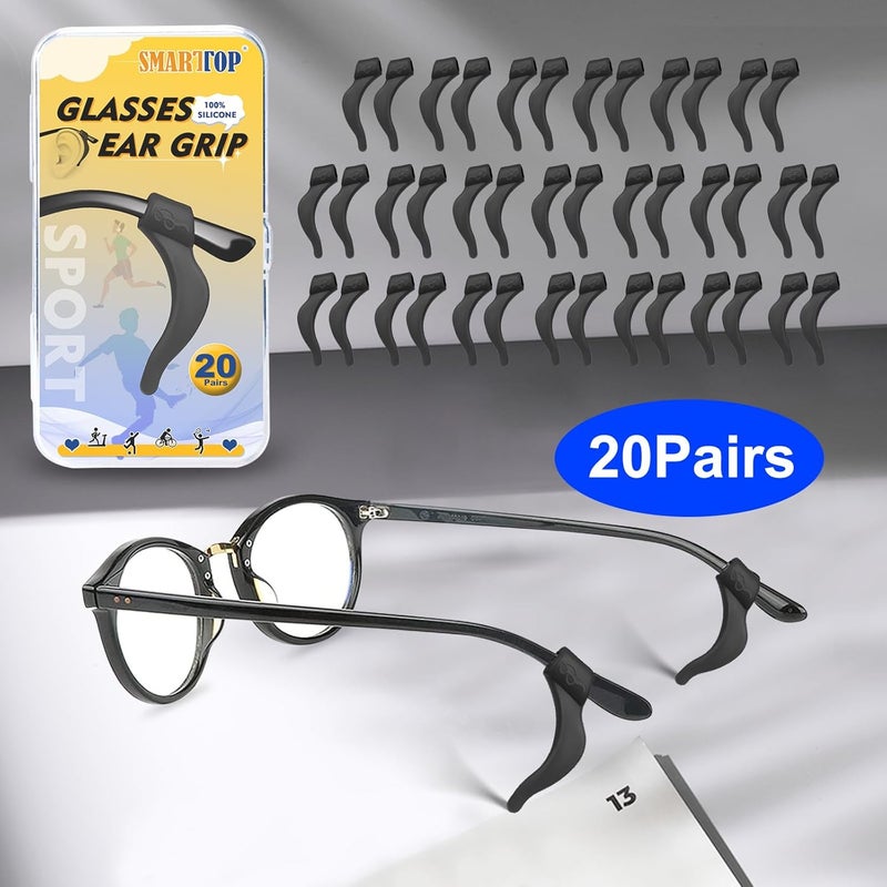 SMARTTOP Eyeglass Ear Grips -20 Pairs eye glasses ear grippers Anti-slip Holder, Silicone Ear Hook, glasses ear grip Sleeve Retainer for Sports Glasses, Sunglasses Reading glass - Image 5