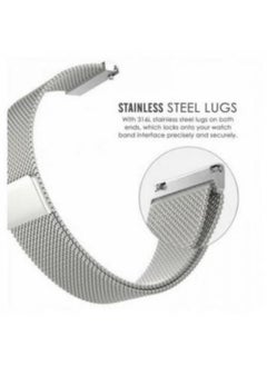 Stylish Sports Smart Watch Amazfit Pop 3R Magnetic Milanese Loop Wrist Strap Band 22mm - Silver