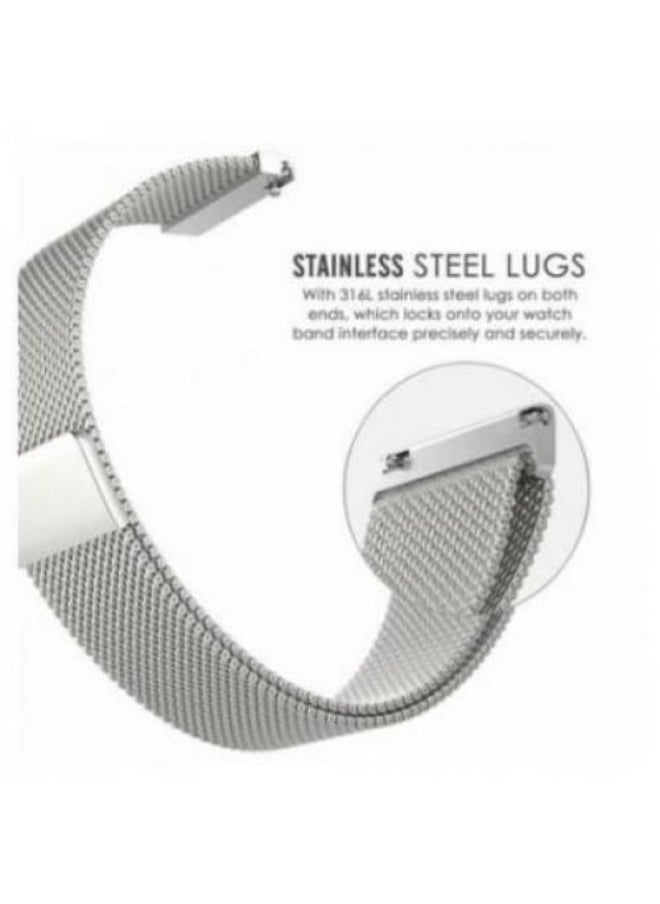 Generic - Stylish Sports Smart Watch Amazfit Pop 3R Magnetic Milanese Loop Wrist Strap Band 22mm - Silver - Image 1