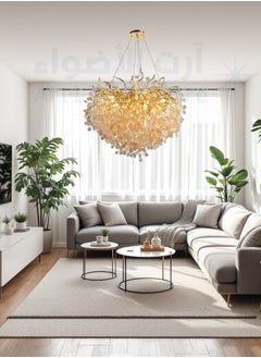 ماركة غير محددة ثرياء علاقي مودرن كرستال شكل قروش مقاس القطر 80 سم ذهبي  - Image 1