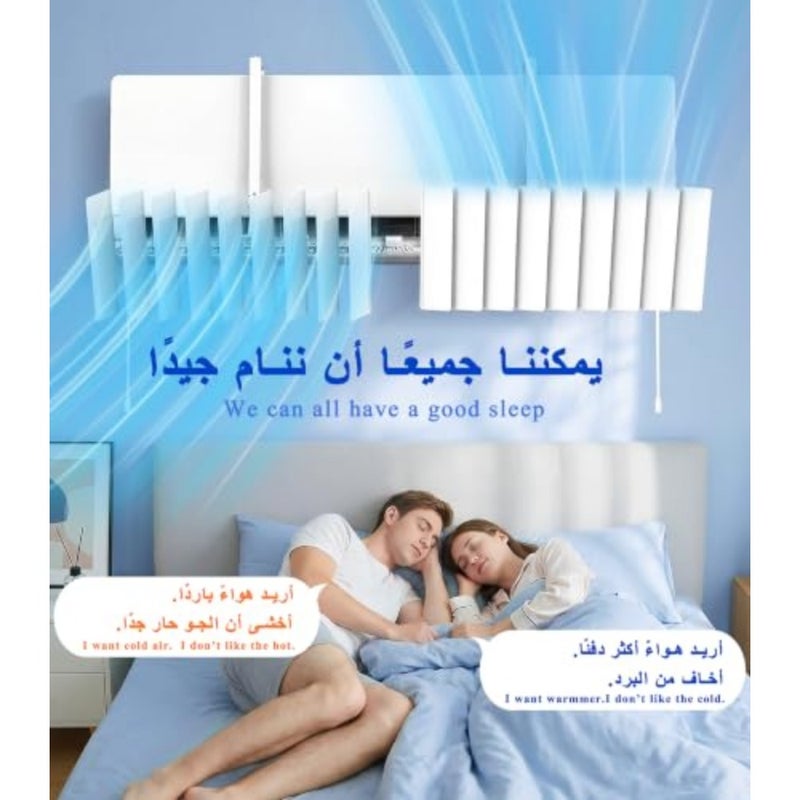 عاكس مكيف هواء سبليت ذو فتحات تهوية، درع رياح مكيف الهواء، عاكس تدفق هواء التيار المتردد، بدون تكثيف، عاكس مضاد للنفخ المباشر للتركيب على الحائط بدون ثقب - Image 2