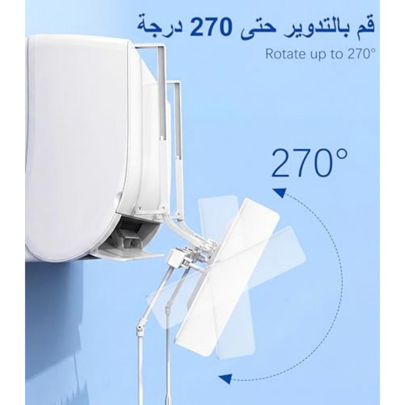 عاكس مكيف هواء سبليت ذو فتحات تهوية، درع رياح مكيف الهواء، عاكس تدفق هواء التيار المتردد، بدون تكثيف، عاكس مضاد للنفخ المباشر للتركيب على الحائط بدون ثقب - Image 5