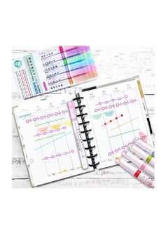 Y&D Curve Highlighter Pen Set, 6Pcs Flownwing Flair Pens with 6 Different Shape Fine Tips, Colored Craft for Scrapbook Journaling Supplies Planner Art Design Note Take  - Image 5