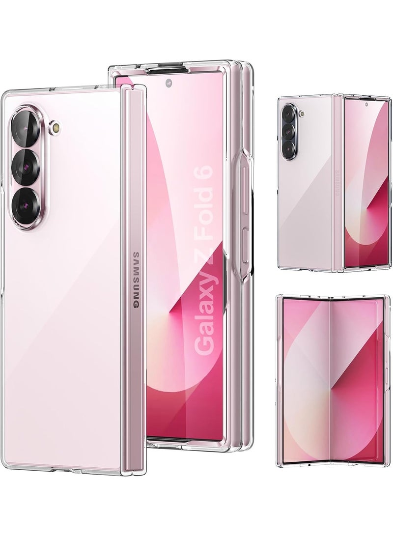 Samsung Galaxy Z Fold 6 5G Case Clear Front Built in Screen Protector Hard PC Back Bumper Shockproof Protective Phone Cover Full Body Defense Anti Scratch Shell Wireless Charging Compatible - Image 4