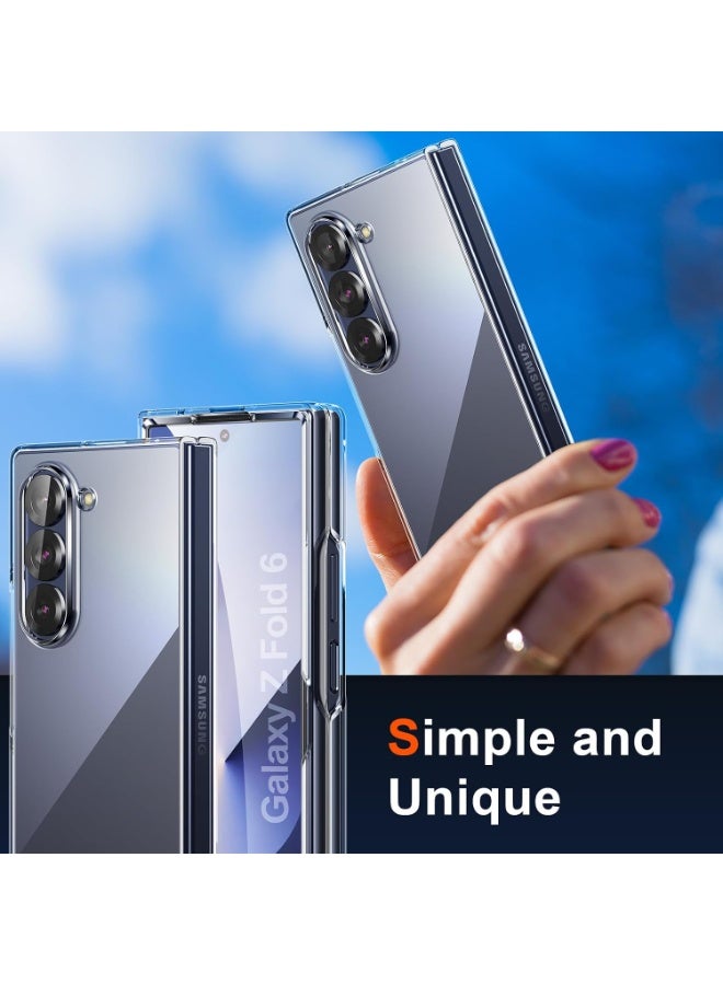 Samsung Galaxy Z Fold 6 5G Case Clear Front Built in Screen Protector Hard PC Back Bumper Shockproof Protective Phone Cover Full Body Defense Anti Scratch Shell Wireless Charging Compatible - Image 3