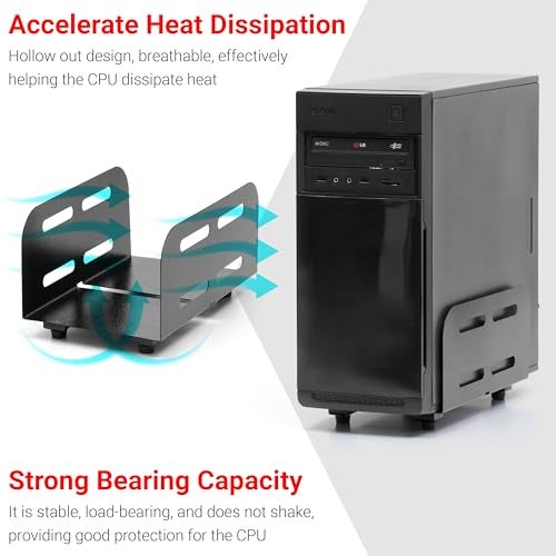 Livzing Metal CPU Stand - Under Desk Mount | Sturdy Construction with Ventilated Design | Load Capacity up to 15 kg | Height Adjustable Bush | Easy Assembly | Space-Saving Organizer - Image 5