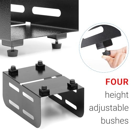 Livzing Metal CPU Stand - Under Desk Mount | Sturdy Construction with Ventilated Design | Load Capacity up to 15 kg | Height Adjustable Bush | Easy Assembly | Space-Saving Organizer - Image 3